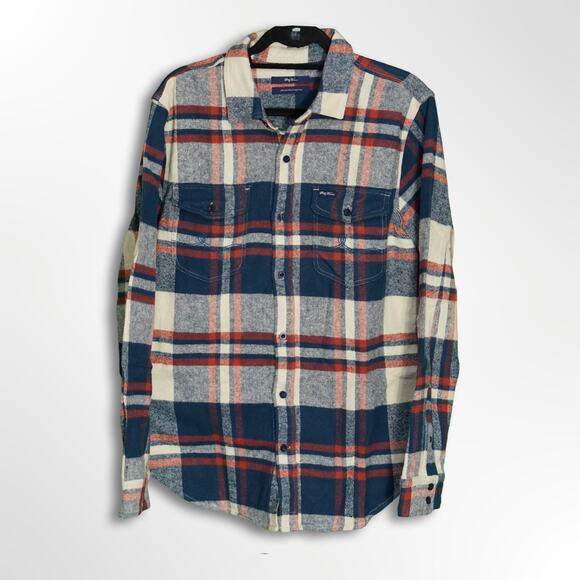 LRG Woven Plaid Button-Down Shirt - Size Large - Picture 1 of 8
